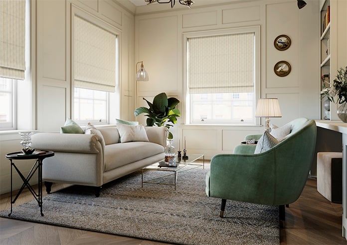 Emily Bond George Stripe Print, Fern - Twist&Fit Roman Blind - Image 7